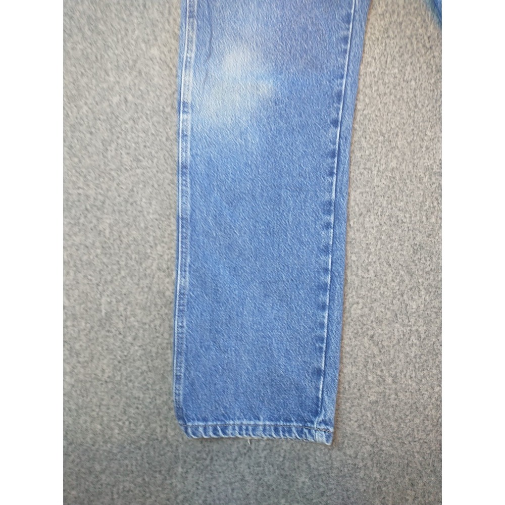 Wrangler 96501DS Mens Blue Denim Straight Leg Regular Fit Jeans 34x29 Distressed - Picture 7 of 16